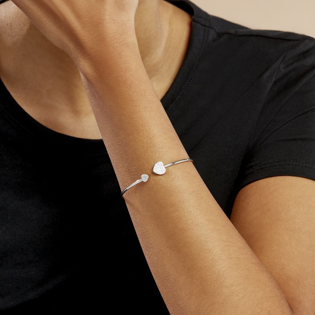 Bracelet Jonc Domitylle Argent Blanc Oxyde De Zirconium
