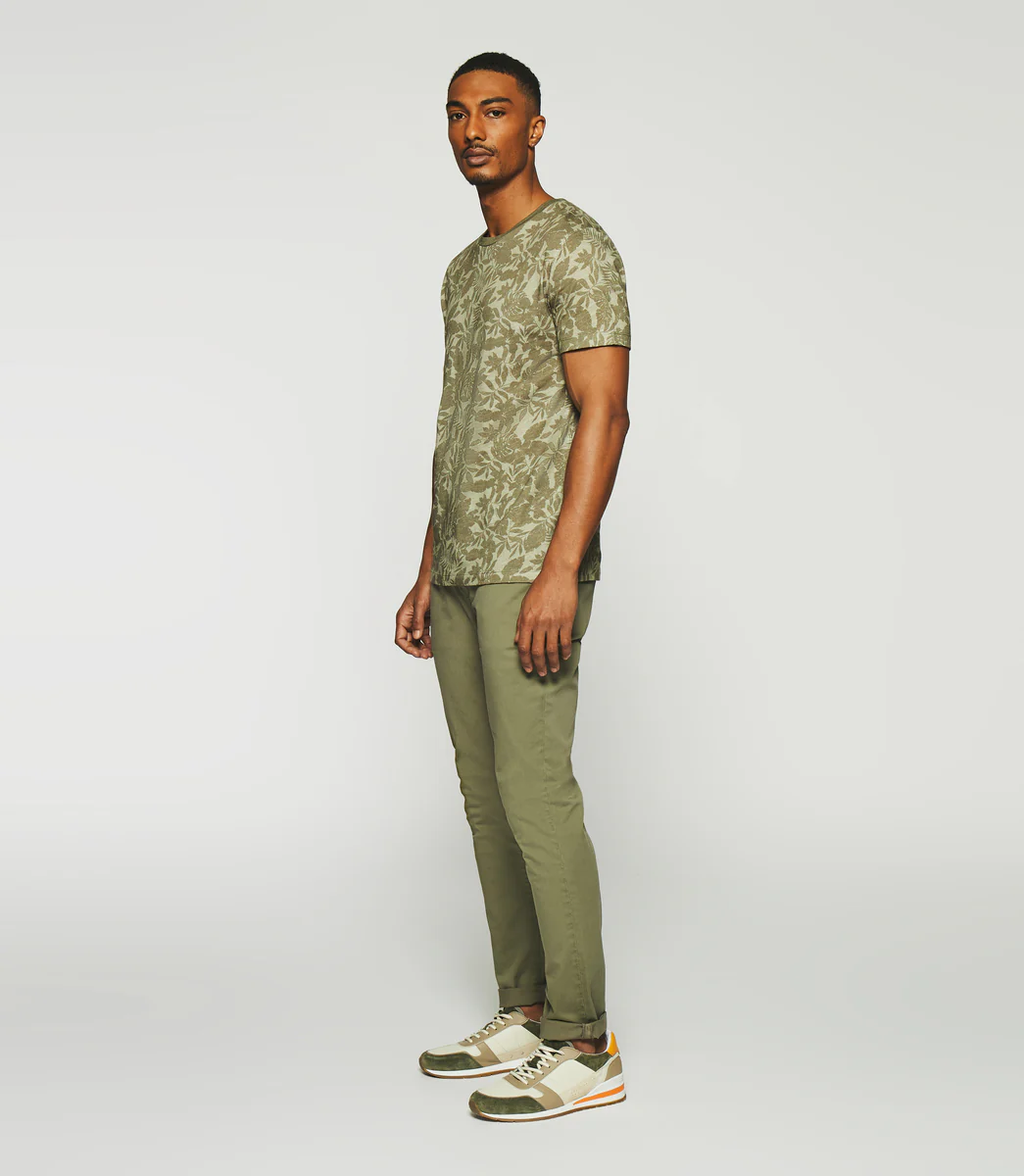 T-shirt manches courtes à imprimé kaki GUSTIN