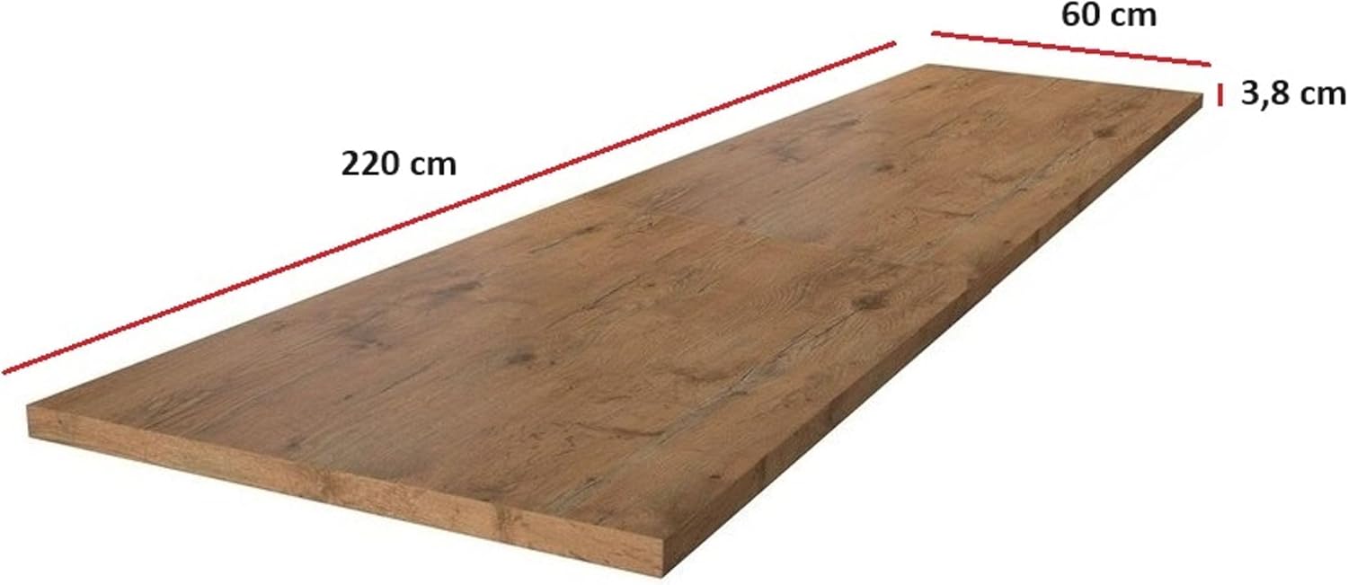 Kuechen-preisbombe Arbeitsplatte 220 cm 38 mm Küchenzeile Küchenblock Eiche Lancelot Küche Vigo
