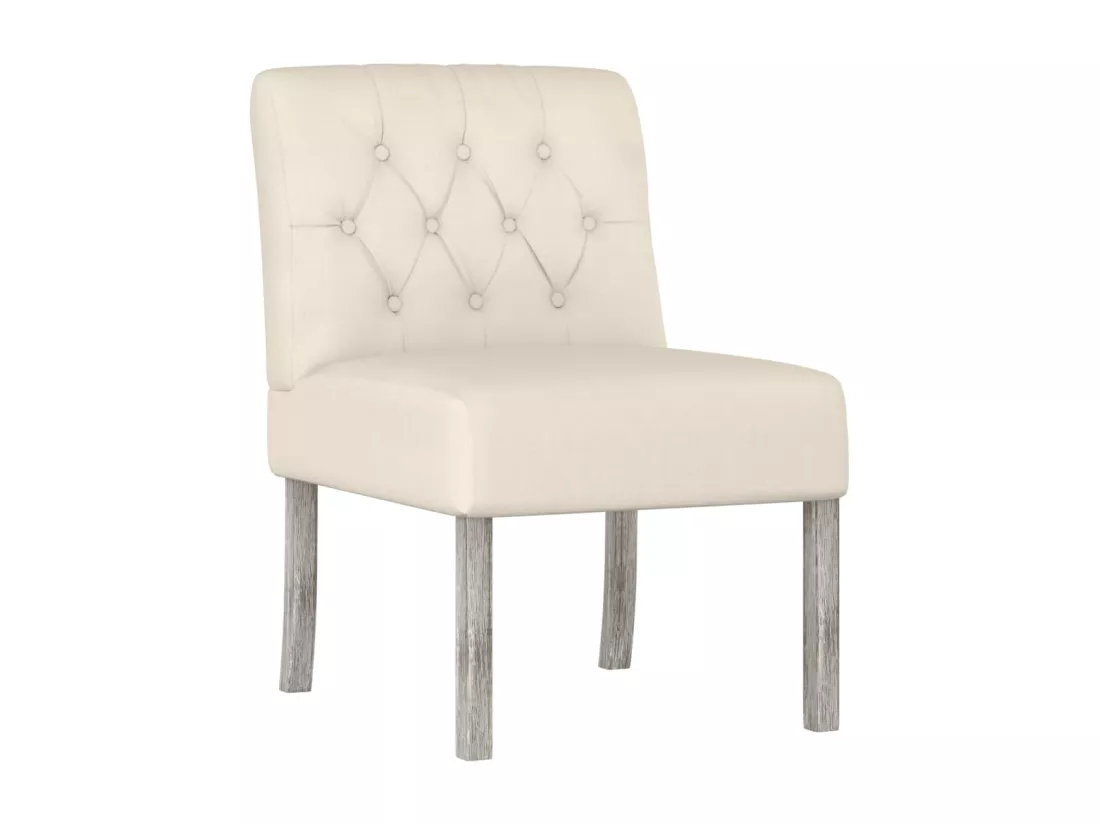 Fauteuil sans accoudoirs lin design de boutons