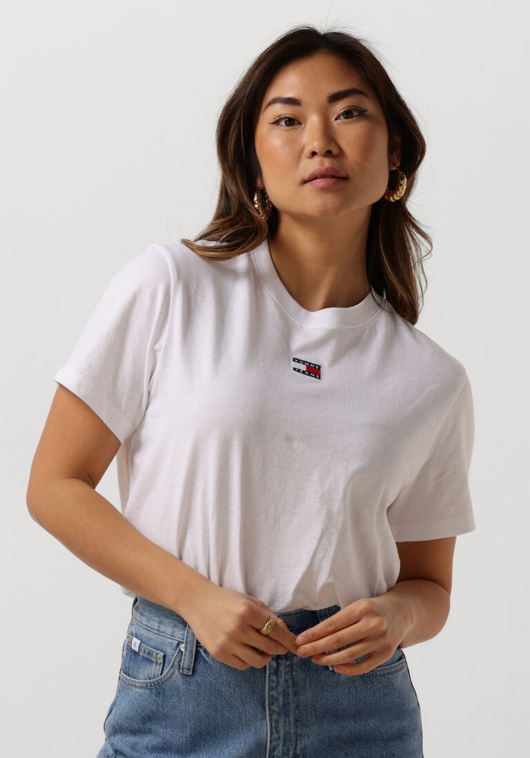 TOMMY JEANS witte tommy jeans t-shirt tjw bxy badge tee