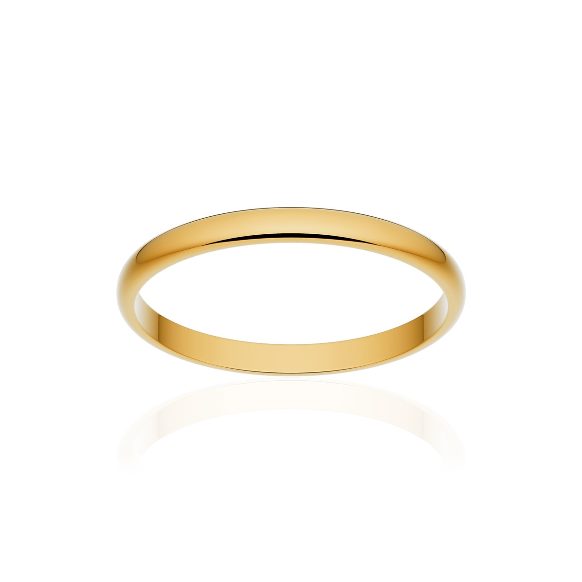 Alliance or 375 jaune poli demi-jonc 2mm