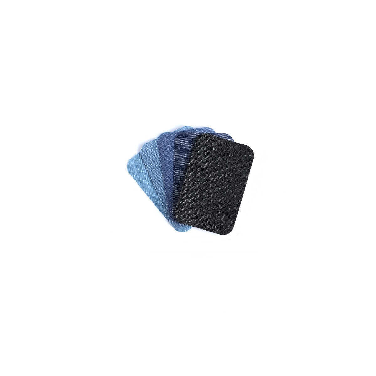 Firkantede påstrykningslapper for jeans 5-pack Denim blå 5x7.5 cm