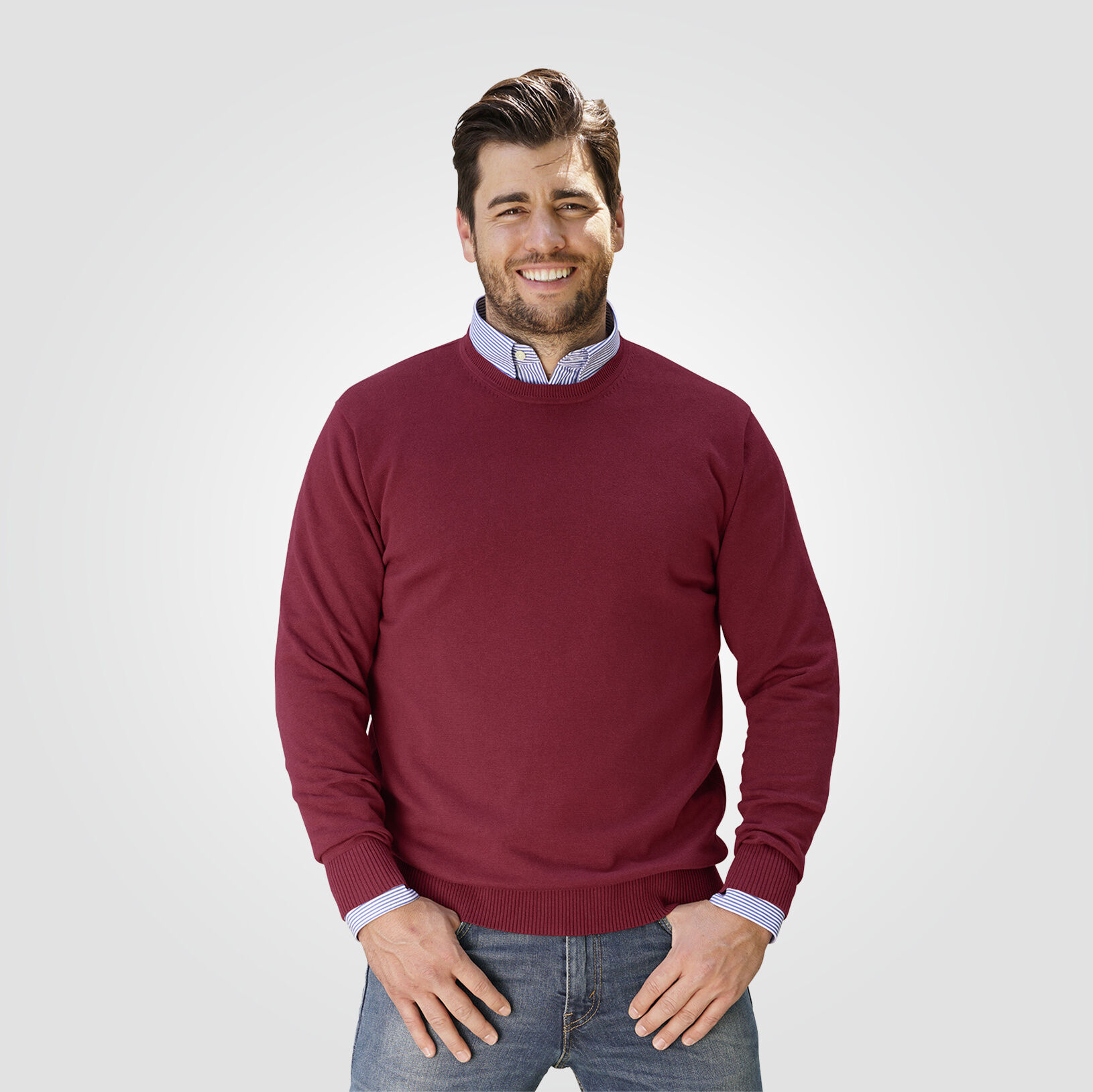 Rundhals-Pullover Baumwolle