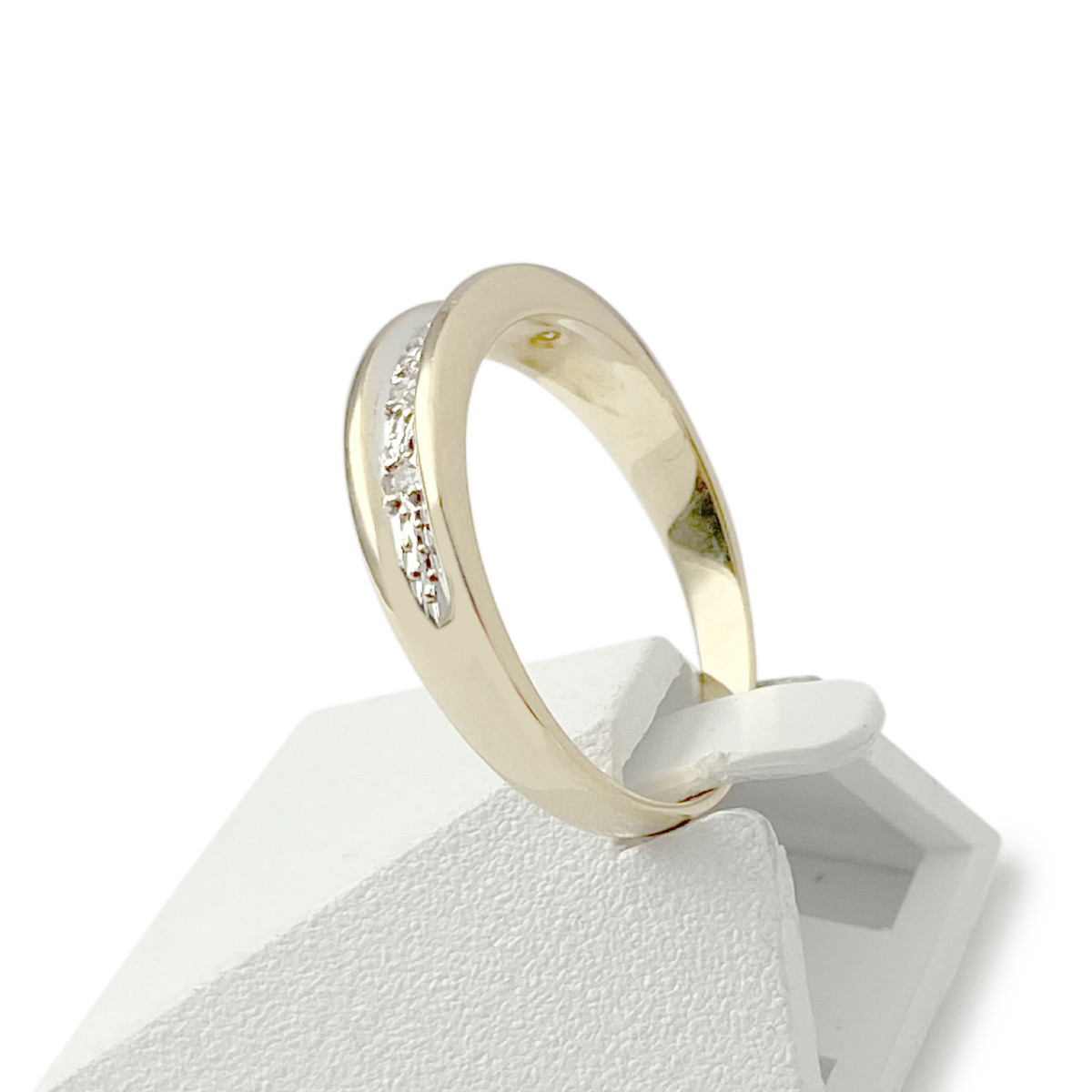 Bague d'occasion or 750 jaune 2 tons diamants