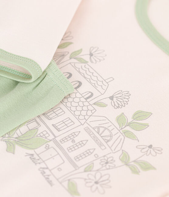 Pyjama manches longues fille en coton