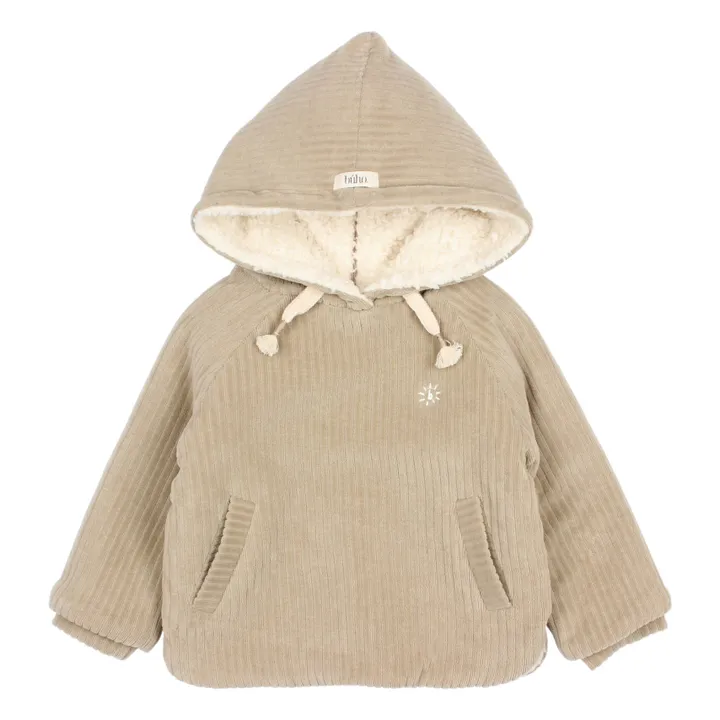 Búho Burnou Velours Côtelé Coton Bio Fourré | Beige