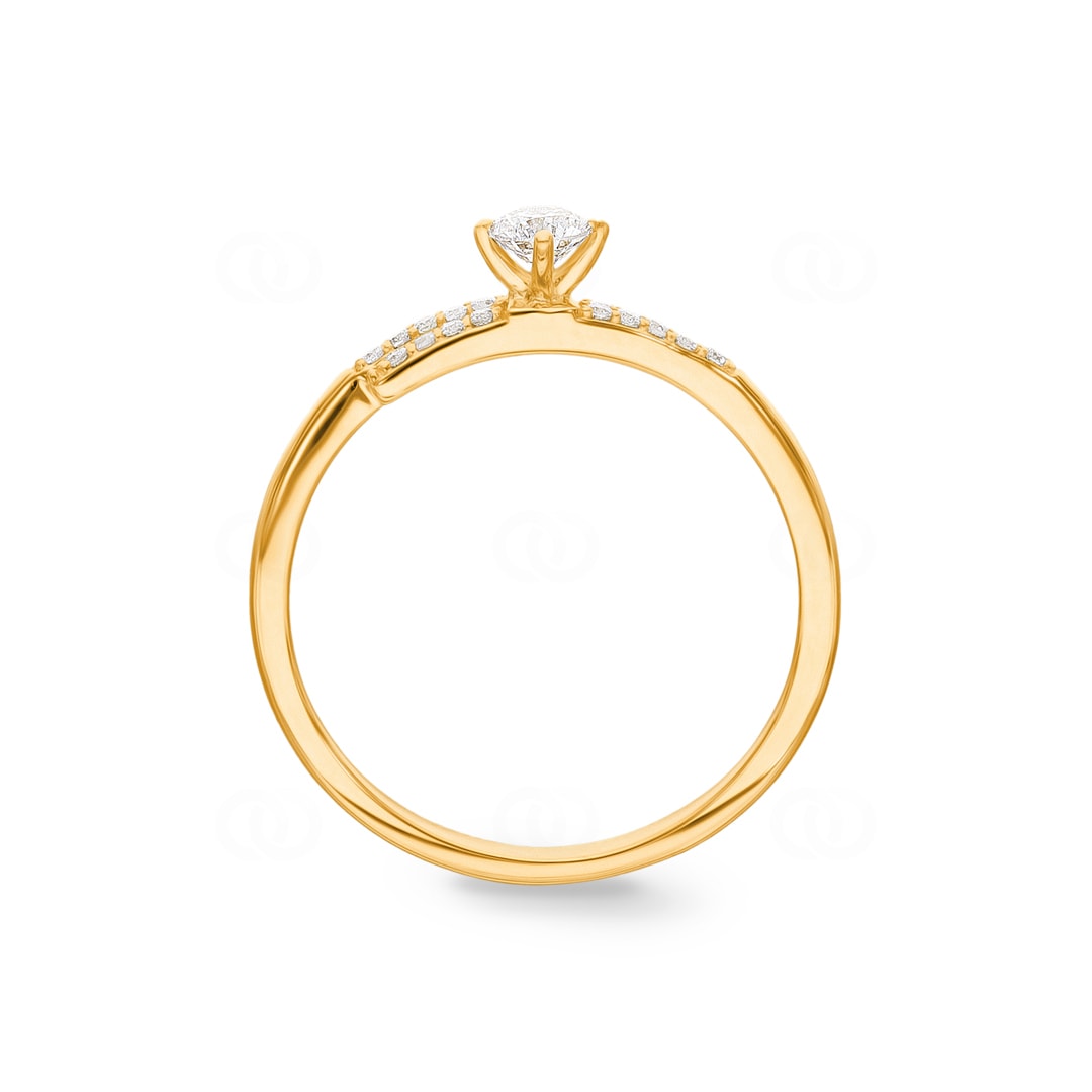 0.25 Karat Diamantring 750/18 K Gelbgold
