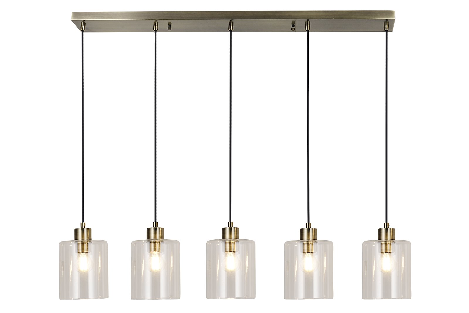 Chester pendel rekke Klart glass Ø13cm, max 5x28W  E27