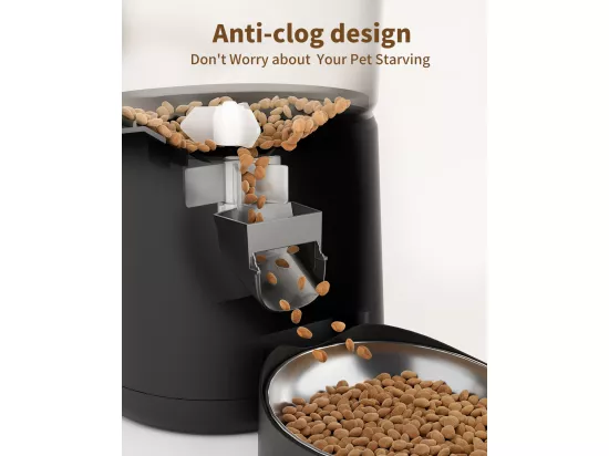 WiFi Distributeur Croquettes Chat Automatique avec App 4L 2,4G Distributeur Croquettes Chat et Chiens APP Contrôle avec Bol en Acier Inoxydable NOIR