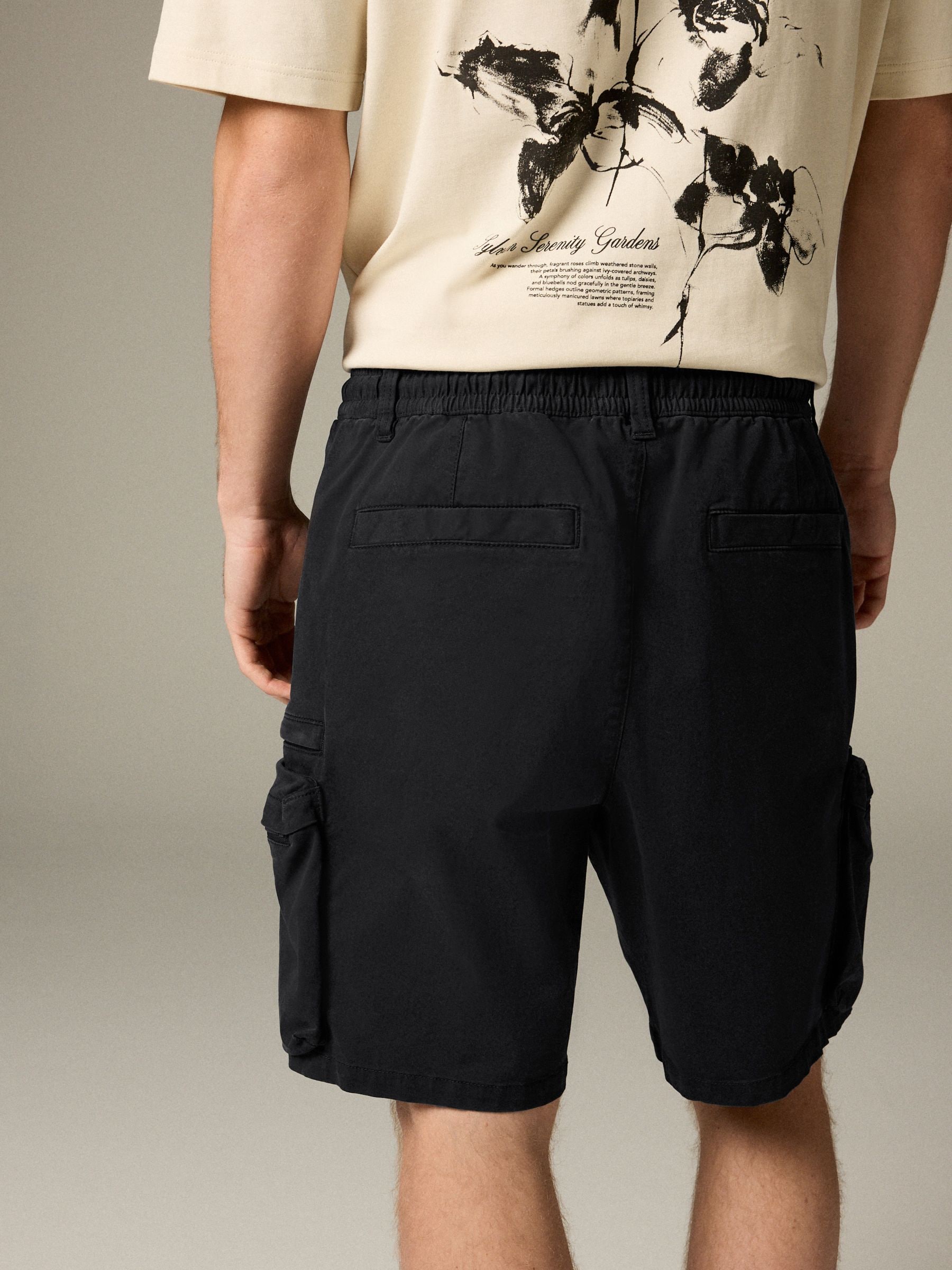 Zwart - Cargoshorts met 5 zakken
