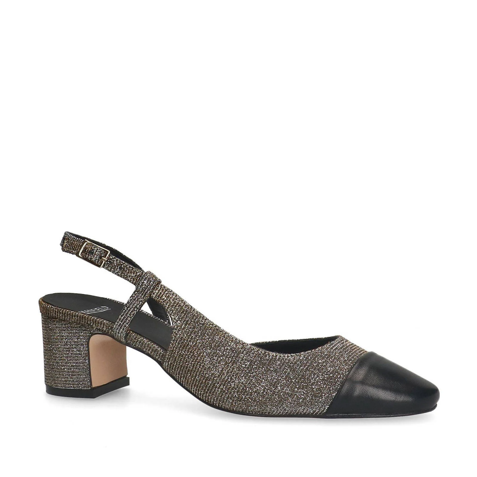 Manfield slingback pumps zilver/zwart