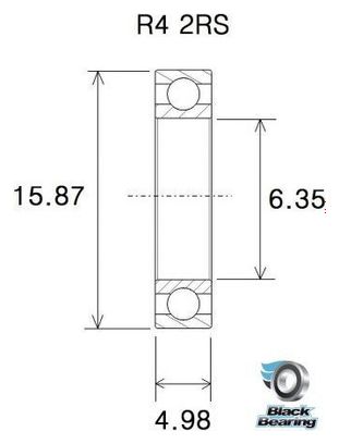 Roulement Black Bearing R4-2RS 6.35 x 15.88 x 4.98 mm
