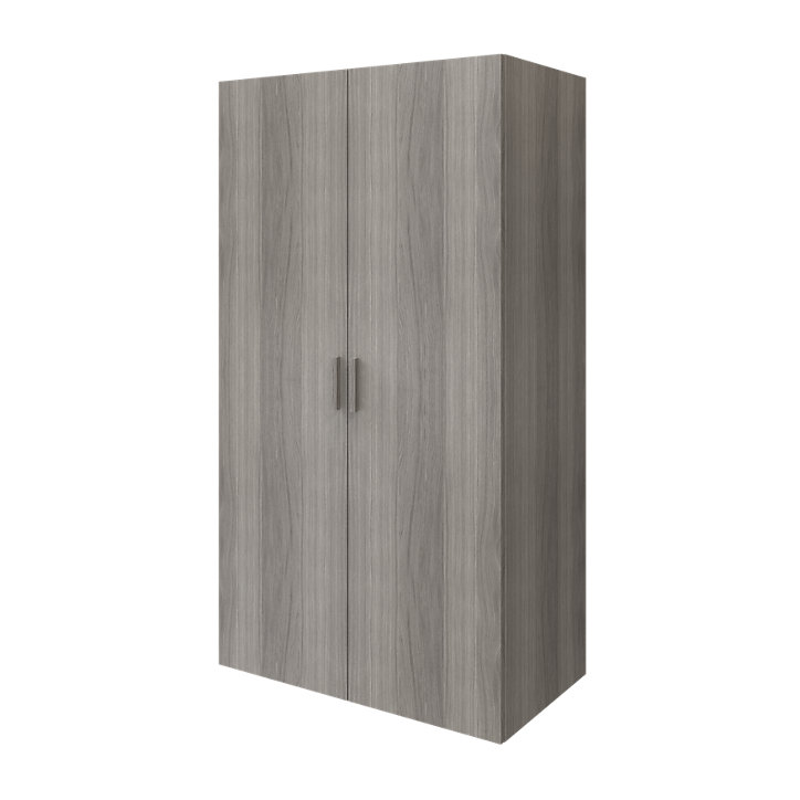 Armoire penderie portes battantes effet chêne grisé avec 6 étagères GoodHome Atomia H. 187,5 x L. 100 x P. 60 cm