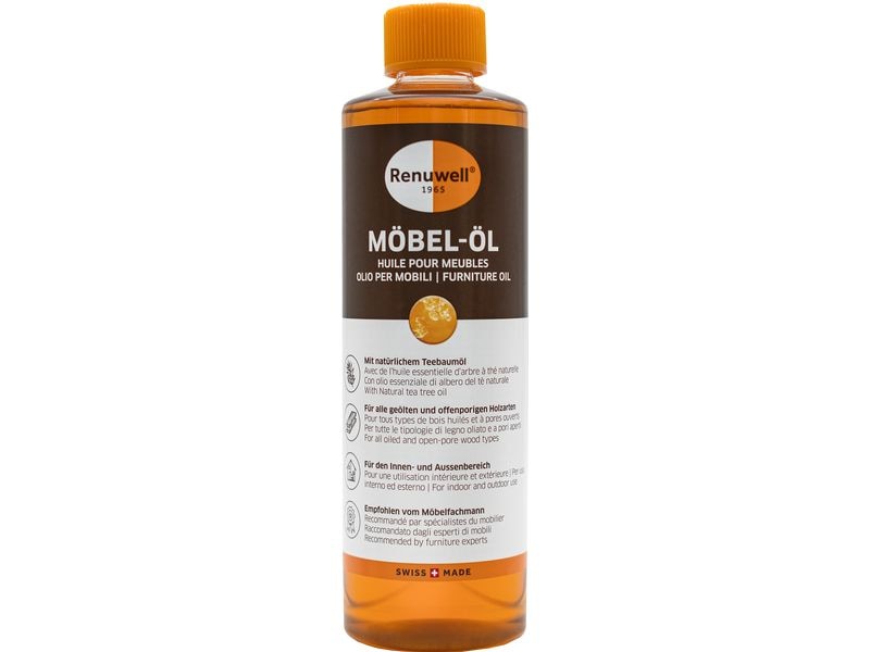 Renuwell Pflegeschutz Möbel-Öl, 500 ml Auffrischen von Holzmöbeln im Innen- und Aussenbereich
