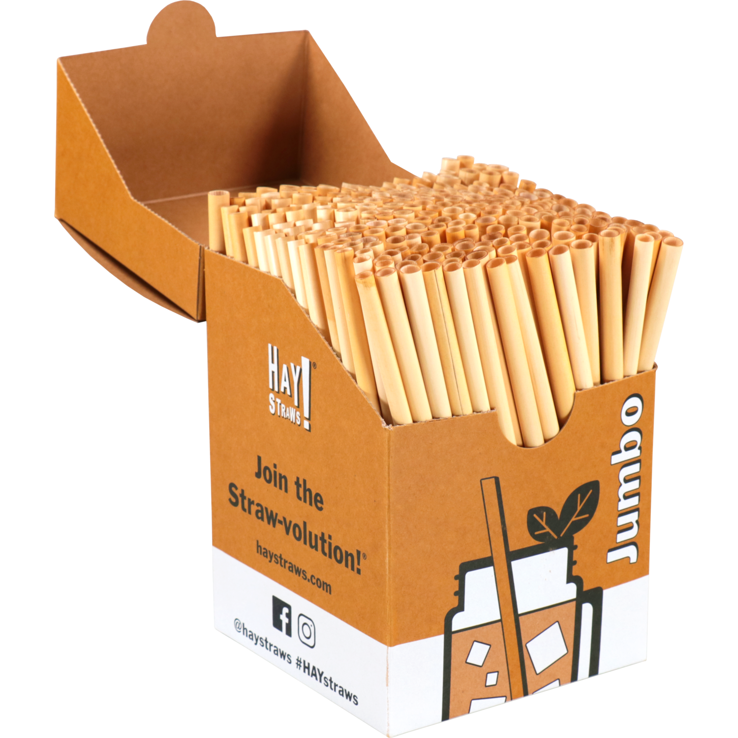 Strawz Rietje, jumbo, riet, 200mm, Ø7.5mm, naturel