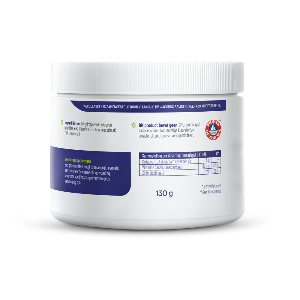Vitakruid Pure Viscollageen Poeder Met C en Zink130 gr