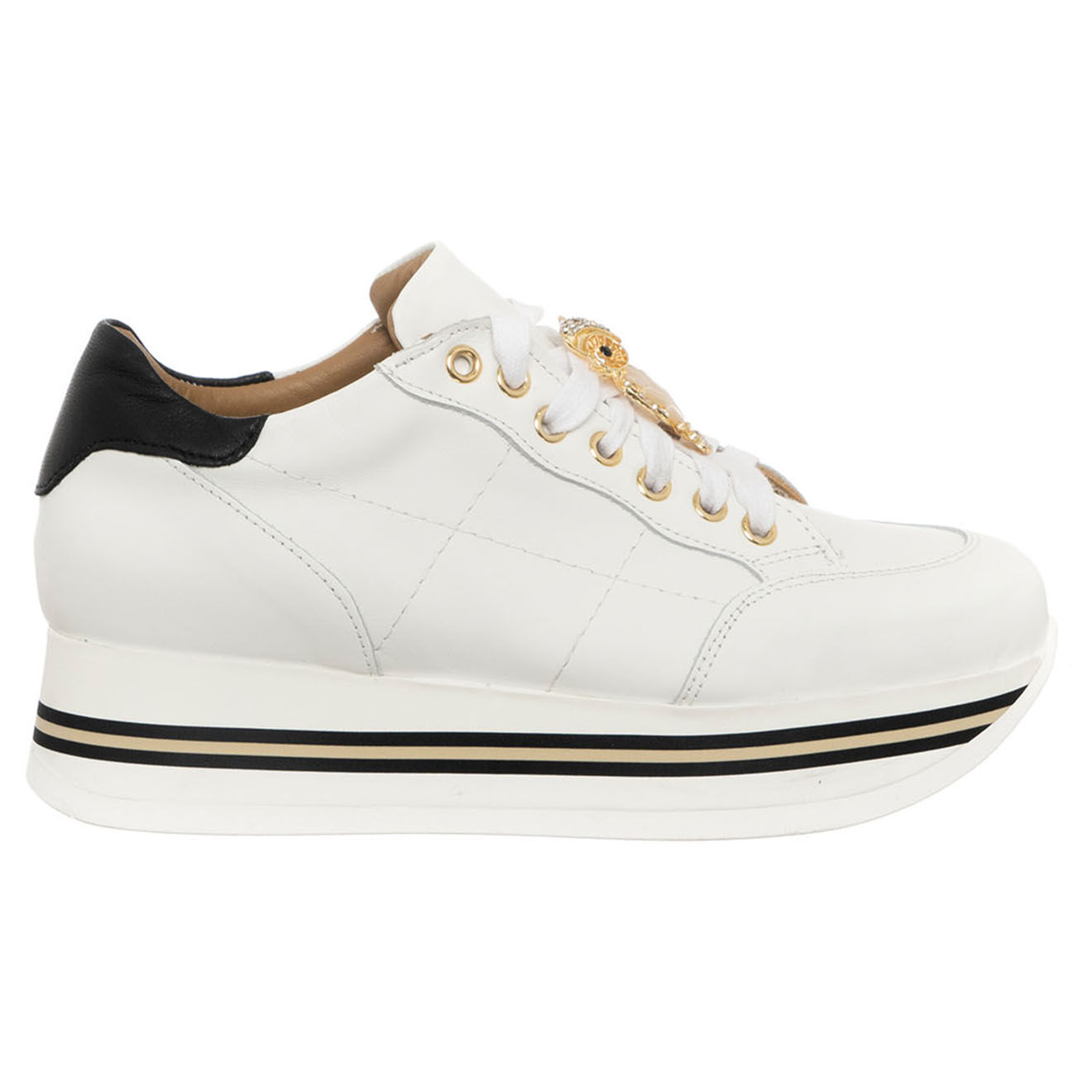 Loretta Pettinari Sneakers en Cuir Karto blanches