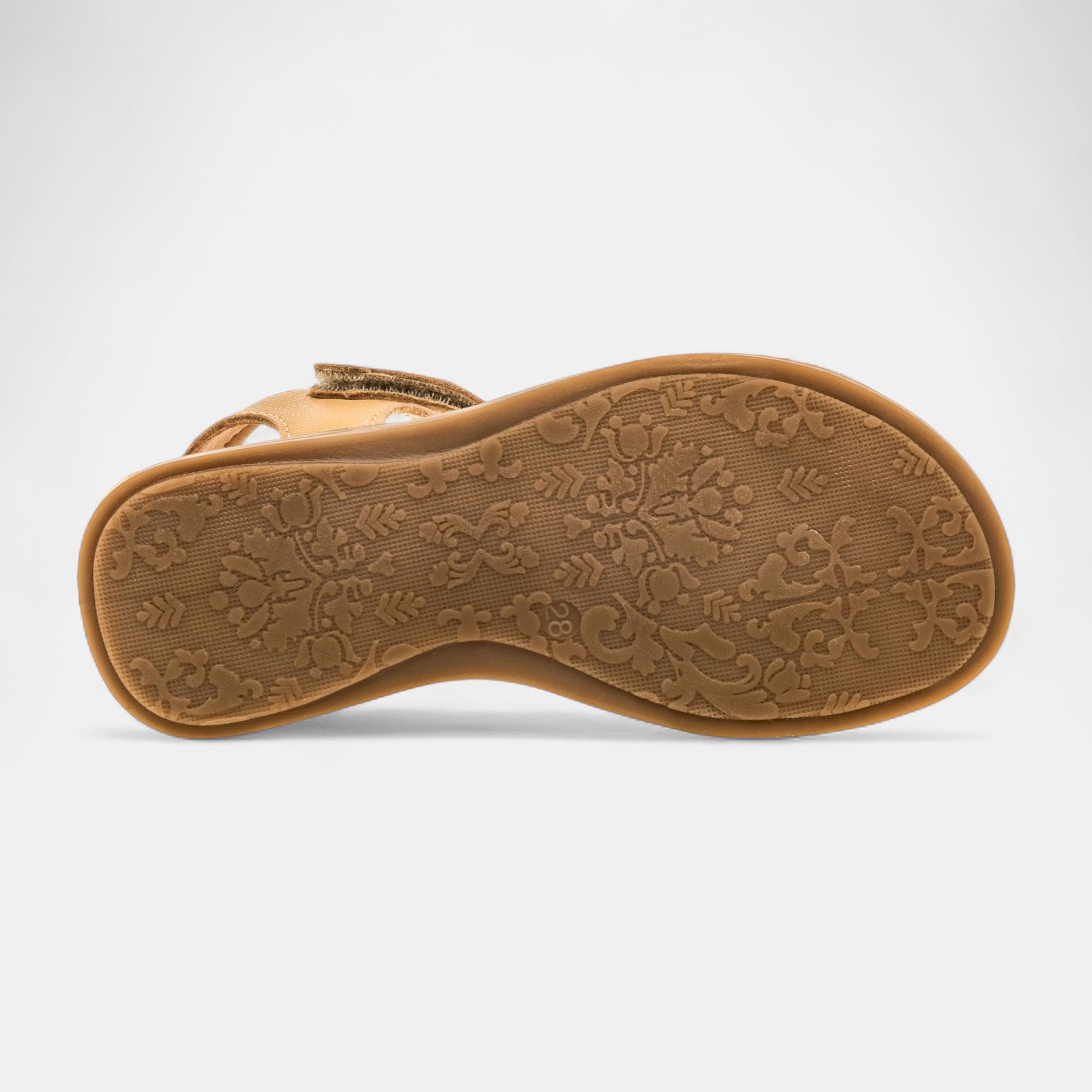 Nu-pieds Fille en cuir cognac