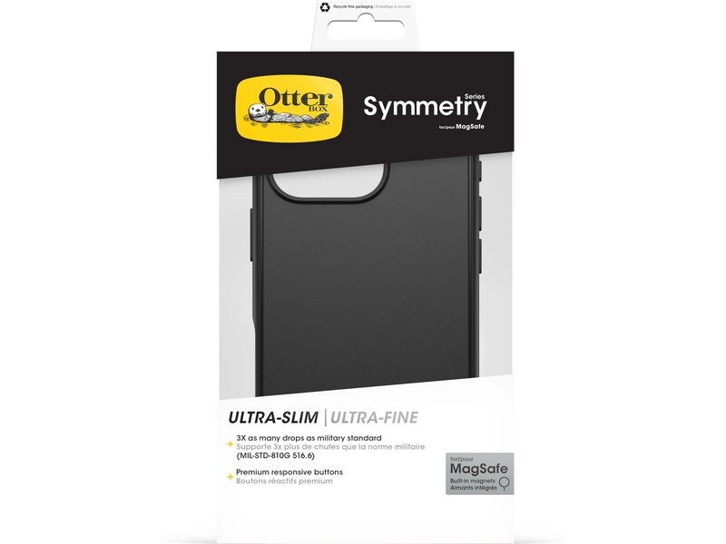 Otterbox Back Cover Symmetry iPhone 16 Pro Schwarz Schutzhülle für das Apple iPhone 16 Pro mit MagSafe Lademöglichkeit