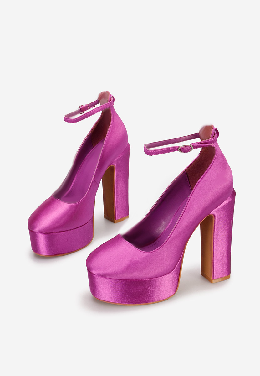 Chaussures à talon épais et plateforme mauves Matea V2