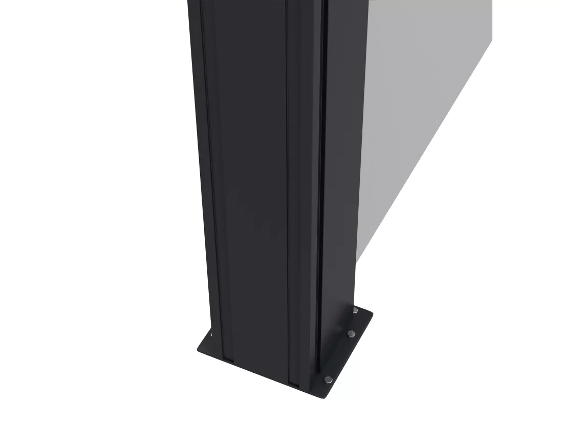 Store latéral brise-vue paravent rétractable de jardin dim. 4L x 1,80H m alu. polyester haute densité gris