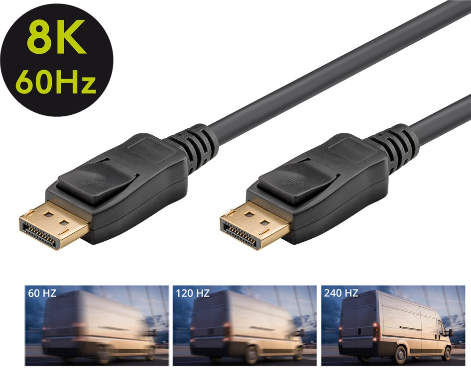 (3m) Essential 8K@120Hz 40 Gbit/s DisplayPort DP 2.1 Kabel Audio / Video Verbindungskabel (74745) - Schwarz
