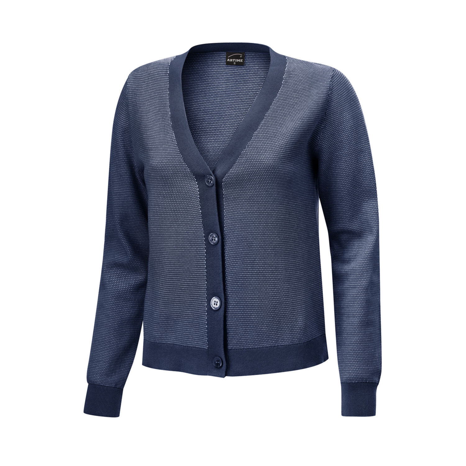 2 farbiger Cardigan mit Struktur und Knöpfen