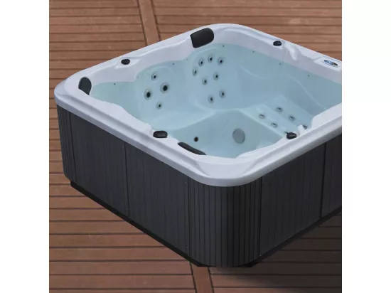 Spa rigide gris et blanc marbré jets et leds Ornella (5 places dont 2 allongées)