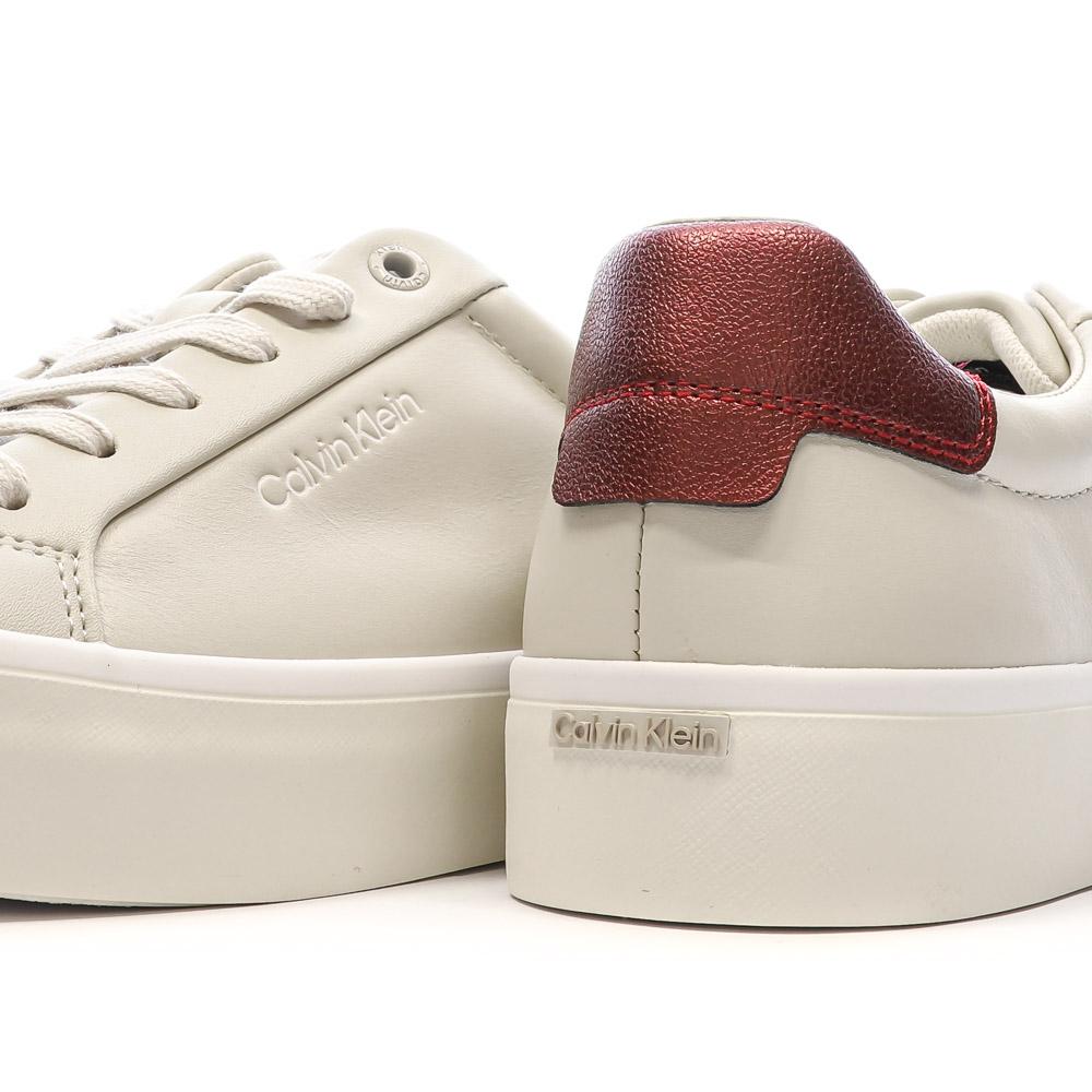 Calvin Klein Jeans Baskets Blanches/Bordeaux Femme Calvin Klein Jeans Vulc