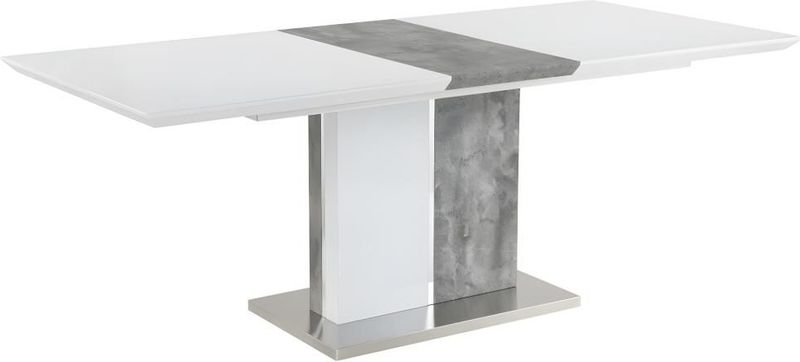 EREN - Uitschuiftafel - Wit - Gelakt MDF - 6 tot 8 Zitplaatsen