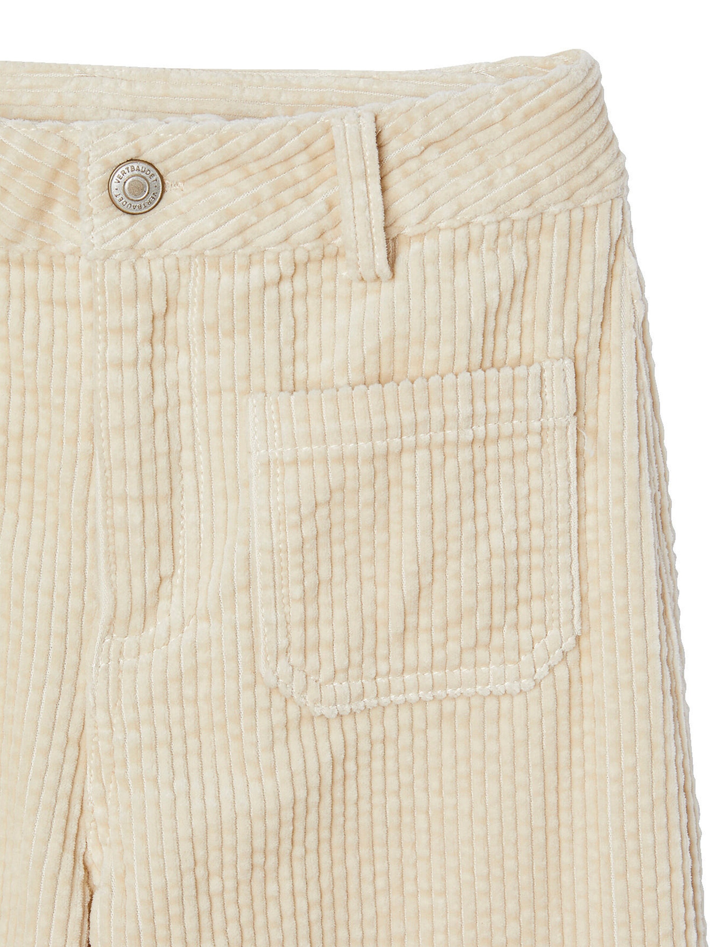 Vertbaudet Weit geschnittene Mädchen Cordhose, Bundweite verstellbar beige