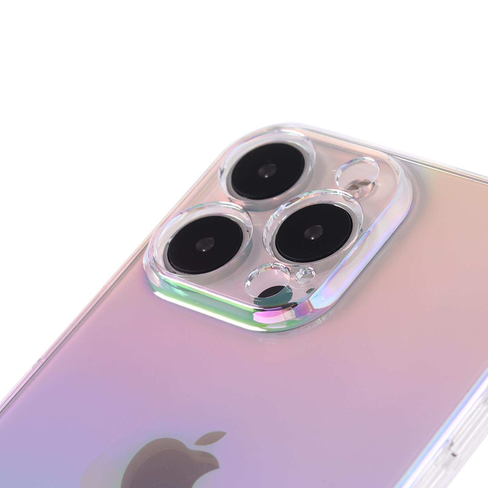 iPhone 14 Pro Hybrid Hülle TPU Bumper Laser Hologramm Design mit Kameraschutz - Transparent