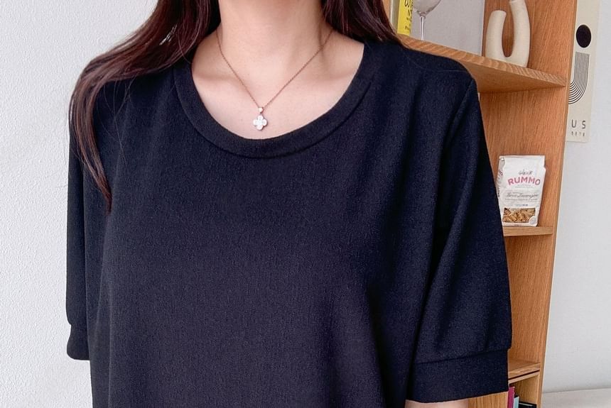 Chubby Girl - Midi-jurk met korte mouwen en V-hals in twee kleuren
