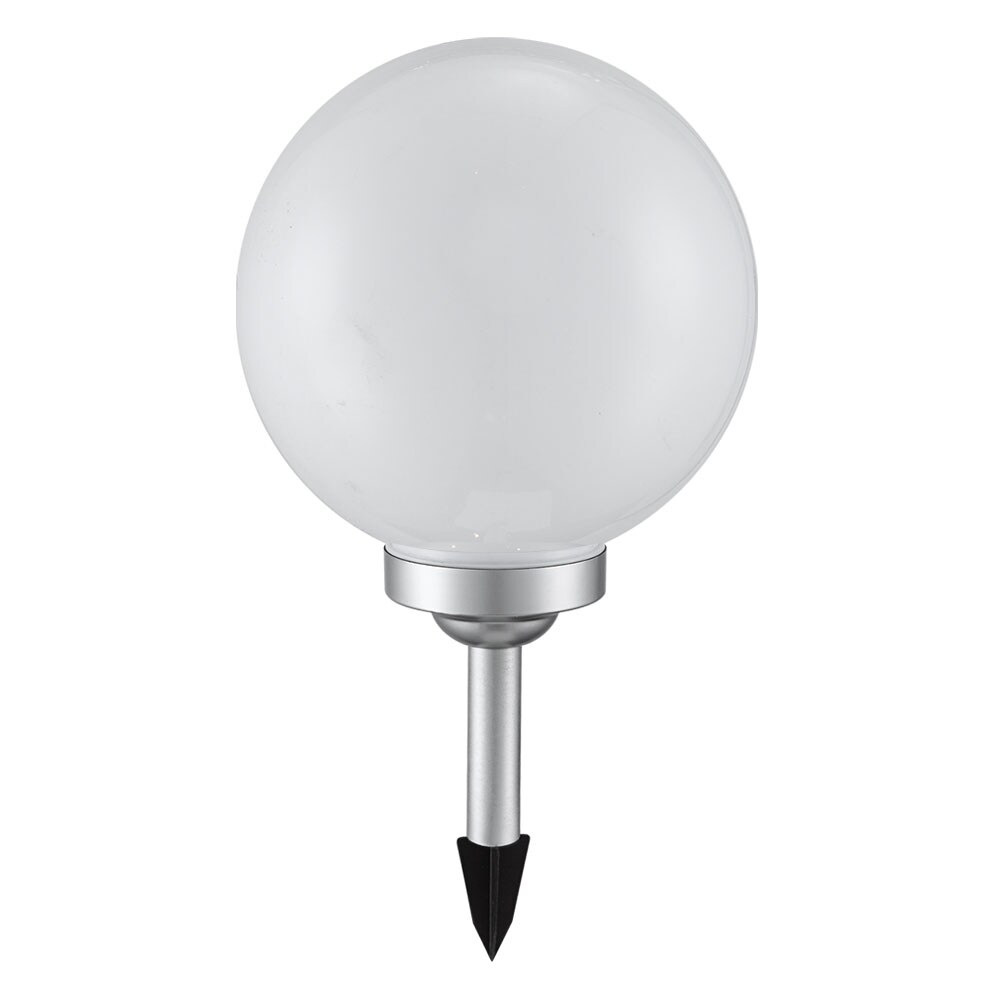 3er Set LED Solarleuchten, Kugel weiß, Erdspieß, D 20/25/30 cm