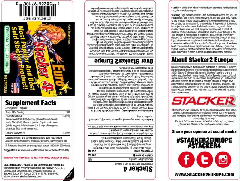 Stacker 4 - Ephedra Vrij Capsules - 100 Stuks - Krachtige Afslanker