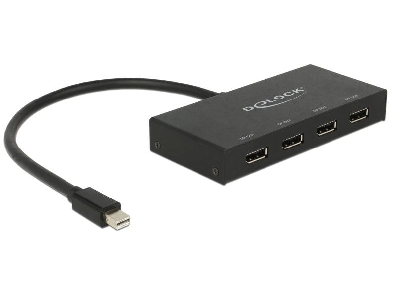 Delock 4-Port Signalsplitter & Extender Mini-DP – DP 4K miniDisplayPort-Switch