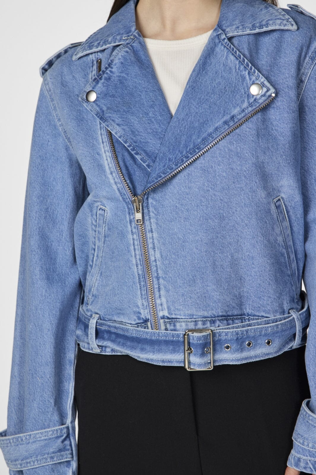 Y.A.S Yasabigail Ls Denim Biker Jacket 26036312