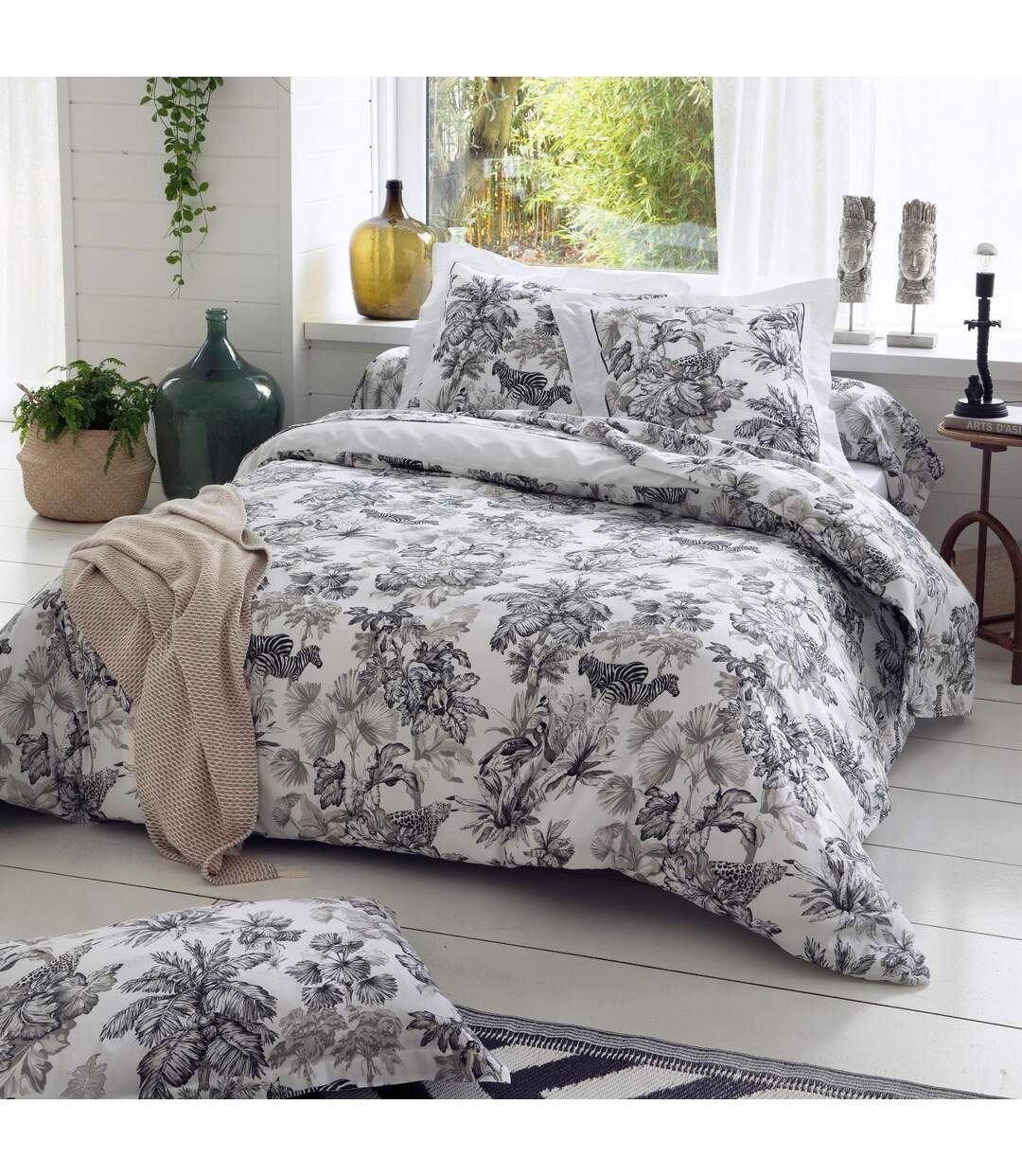 Drap plat 280x325 cm satin de coton SAVANE blanc