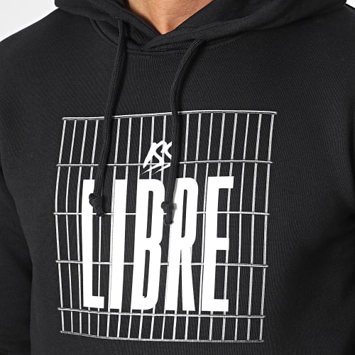 Sweat Capuche Libre Noir Blanc
