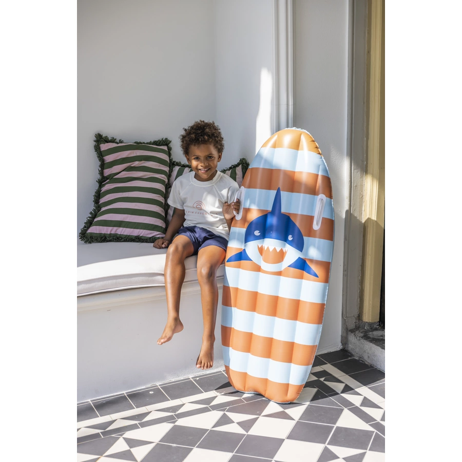 Swim Essentials Aufblasbares Surfboard Shark gestreift