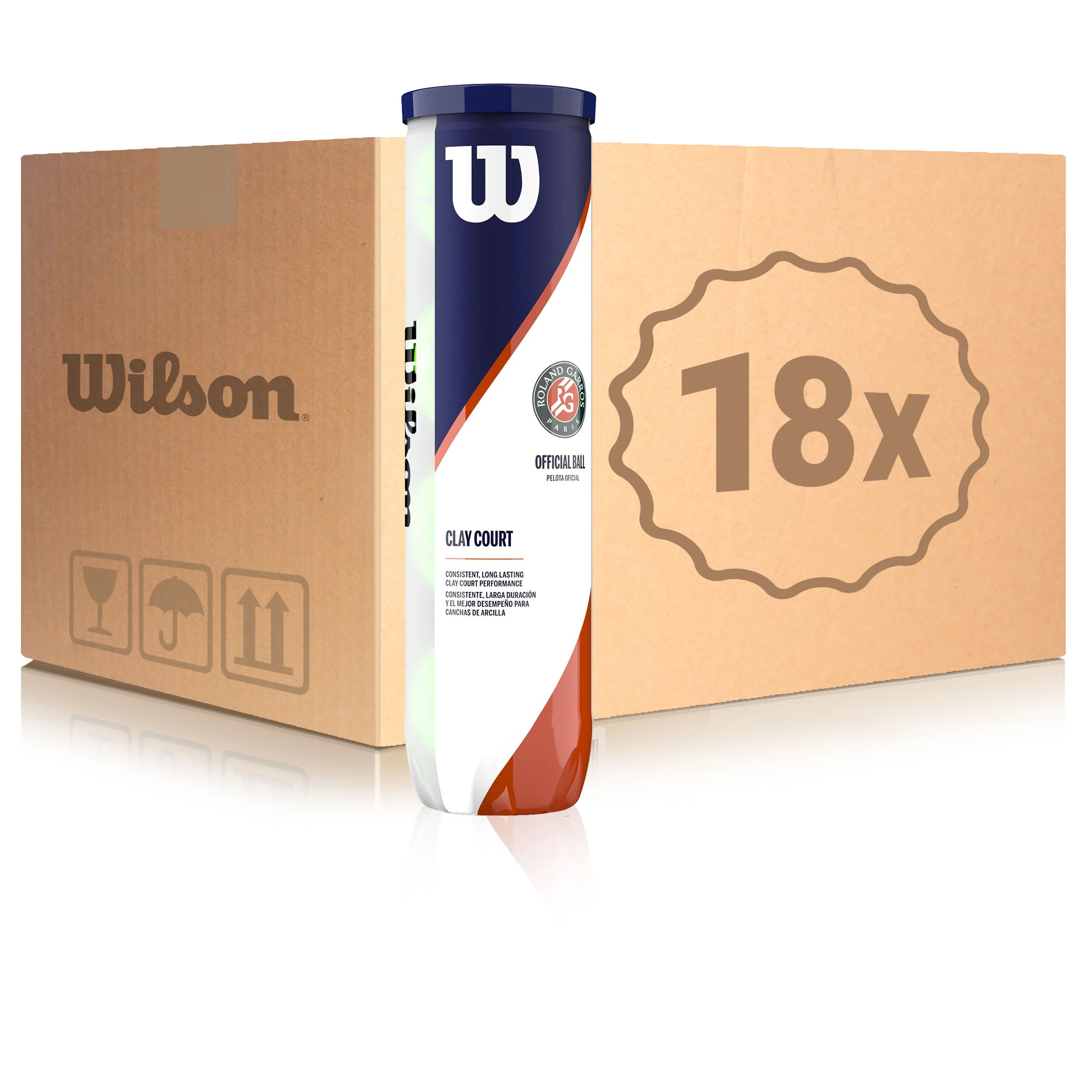 Wilson Roland Garros Official 18 Tubes De 4 En Carton