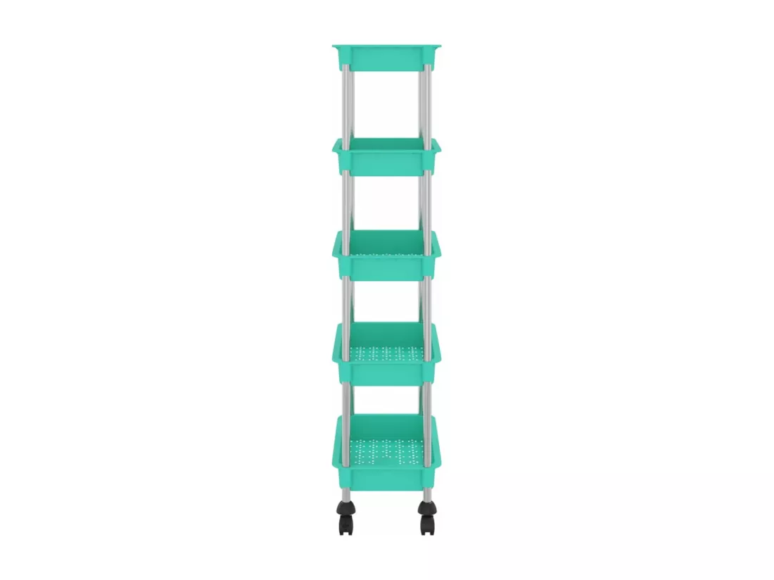 Chariot de cuisine 5 niveaux Turquoise 42x29x128 cm Fer et ABS