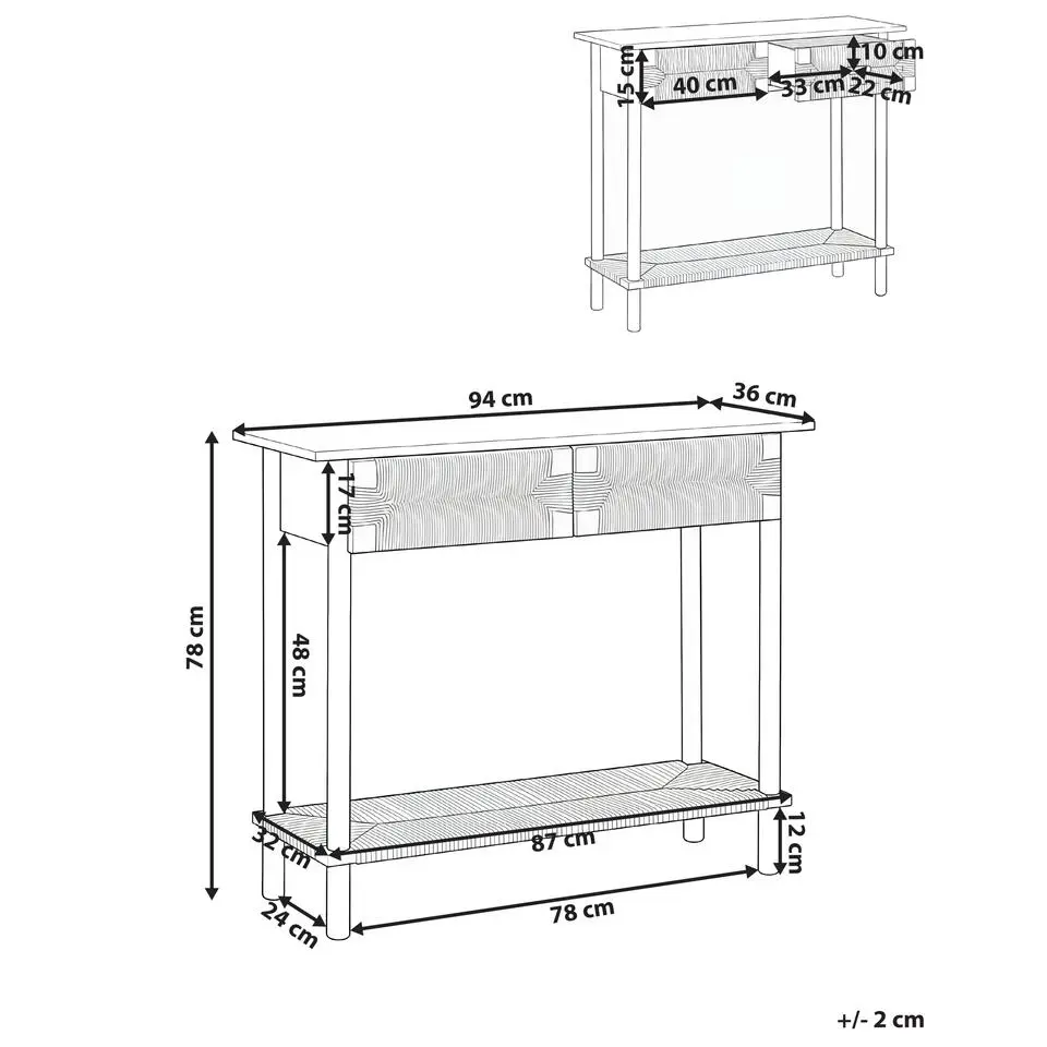BONDI - Sidetable - Lichtbruin - Spaanplaat/Papierkoord