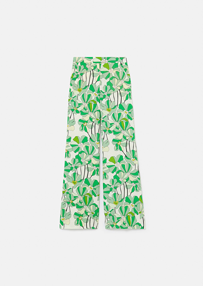 Pantalon Primaveravert imprimé à fleurs