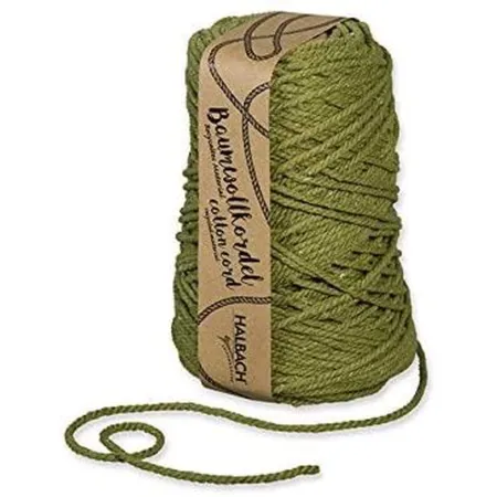 Halbach Baumwollkordel für Makramee, 5 mm, 80 m, 500g, olive