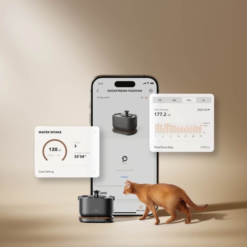 PETLIBRO Dockstream Smart - Drinkfontein kat - Zwart - 16x23x19 cm
