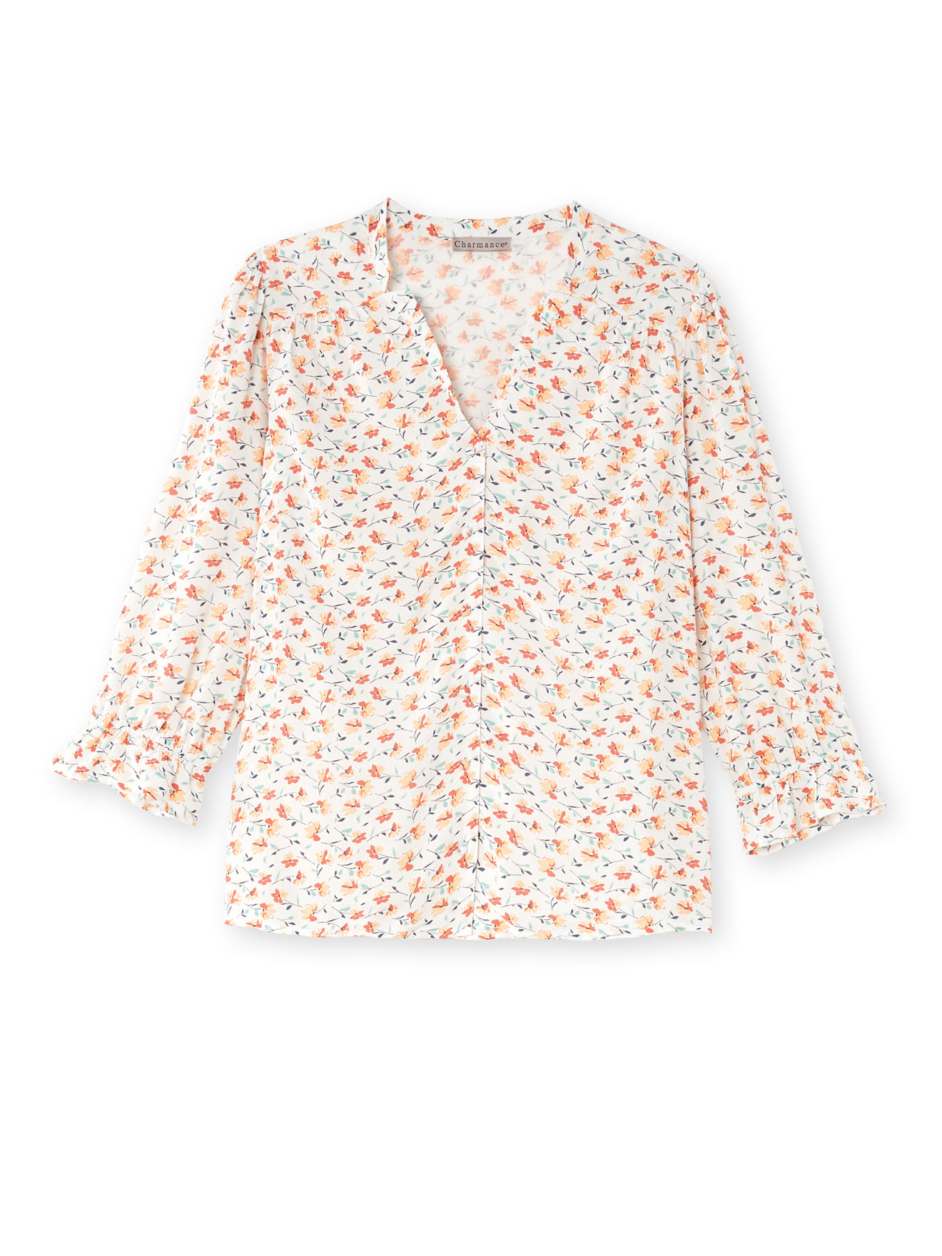 Blouse encolure V fantaisie