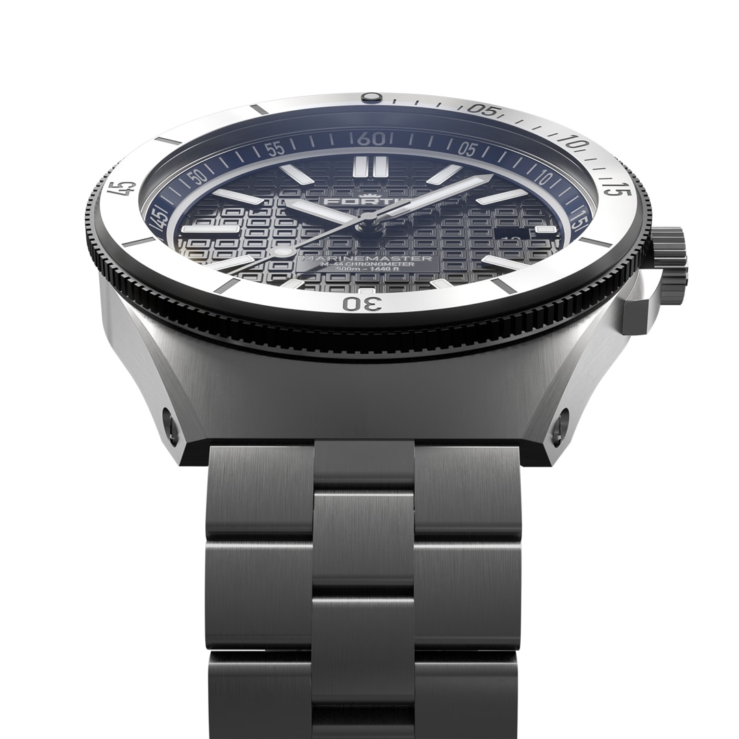 Fortis Marinemaster M-44 Chronometer Ocean Blue Block Bracelet