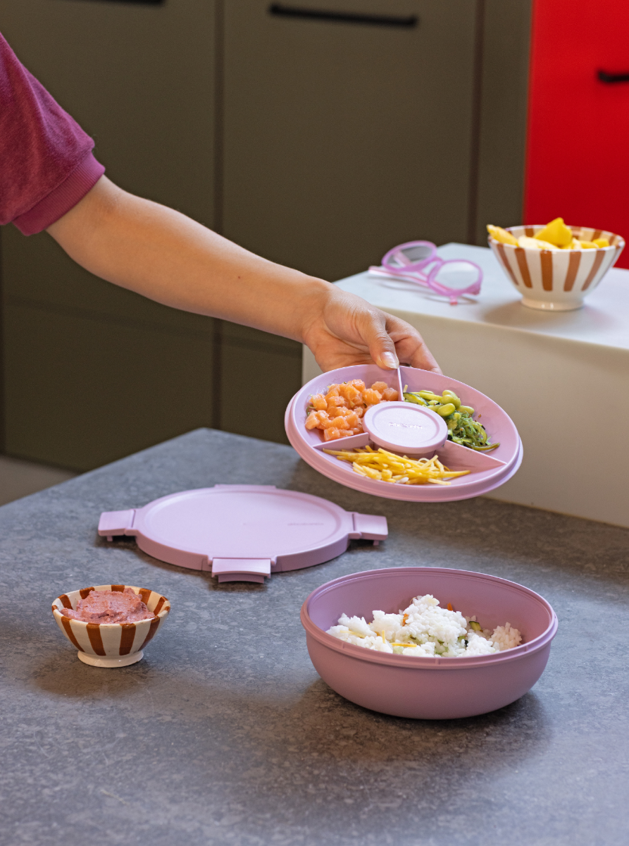Make & Take Salade Lunchbox, 1,3 liter, kunststof - Lilac Pink